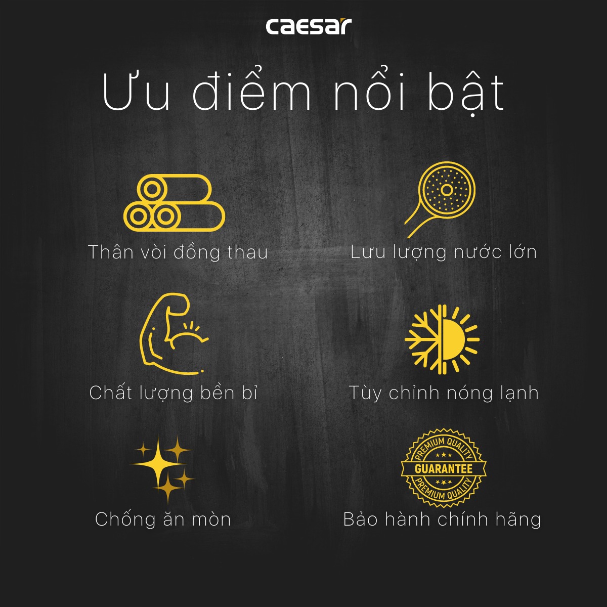 Vòi sen bồn tắm nóng lạnh Caesar AS489C - 12