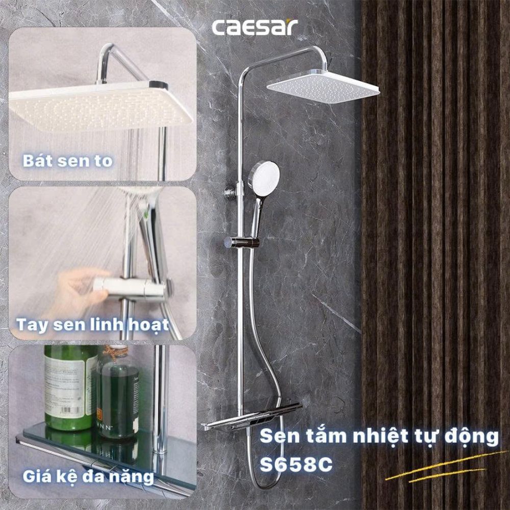 Sen cây tắm đứng ổn nhiệt Caesar S658C - 4