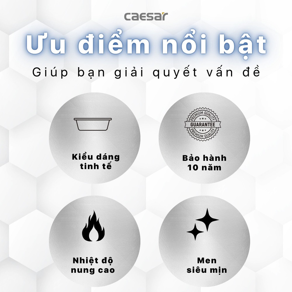 Chậu lavabo treo tường chân lửng Caesar LF5370 + PF2463 - 12
