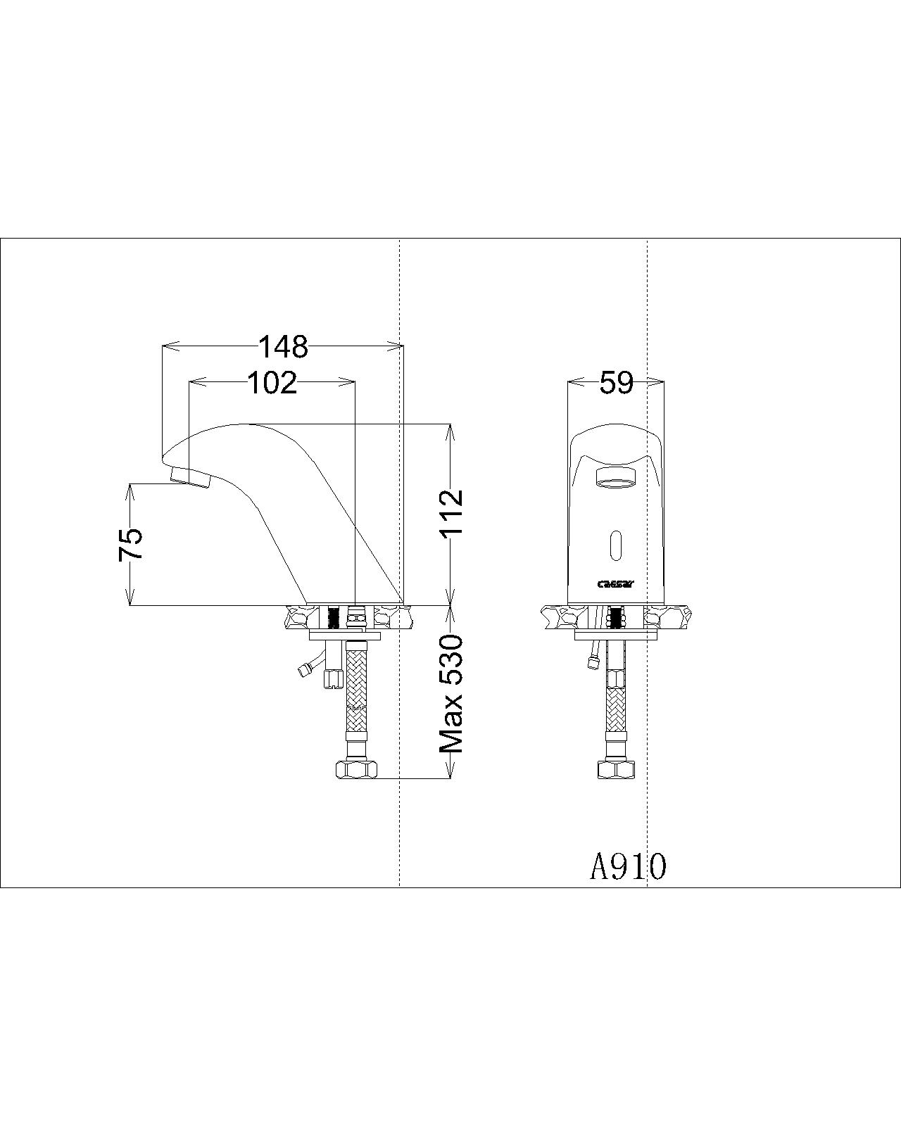 Vòi chậu lavabo cảm ứng nước lạnh Caesar A910 - 20