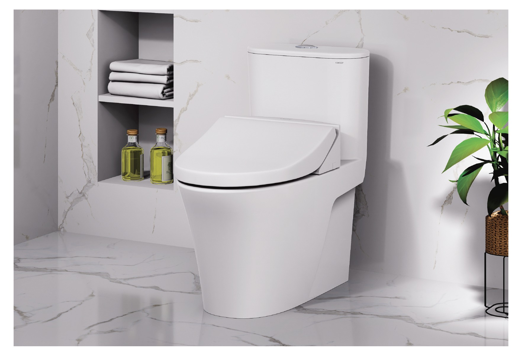 Bồn cầu 1 khối nắp rửa cơ Caesar CD1395+TAF050 - 10