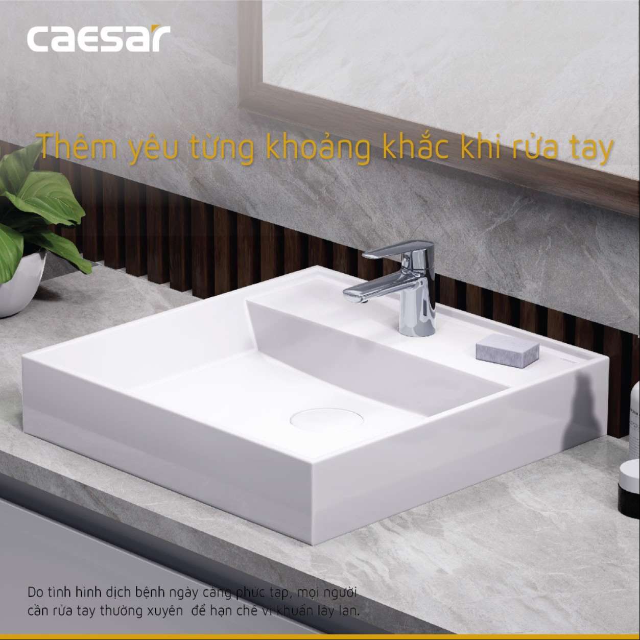 Vòi chậu lavabo nóng lạnh Caesar B380CU - 24
