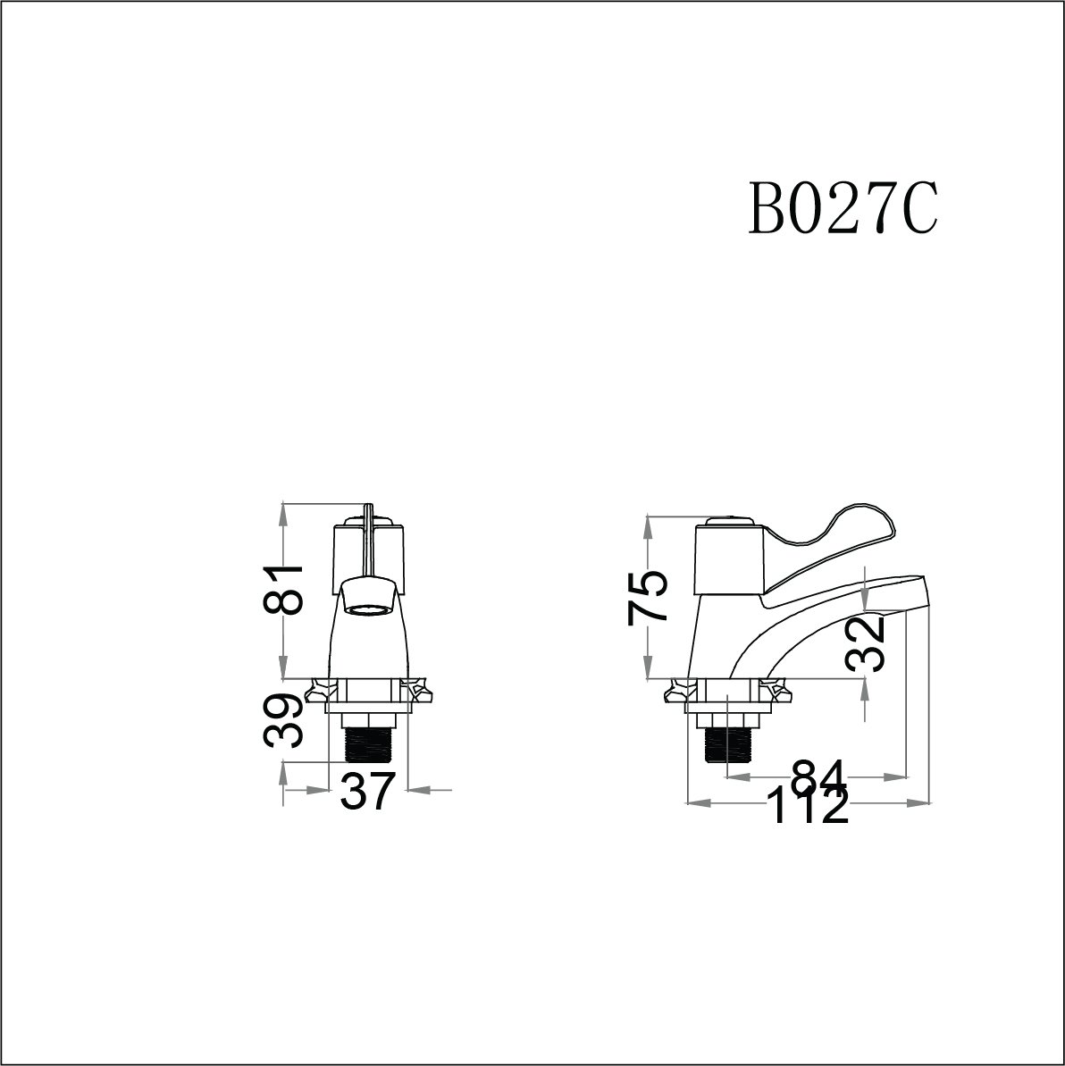 Vòi chậu lavabo lạnh Caesar B027C - 12