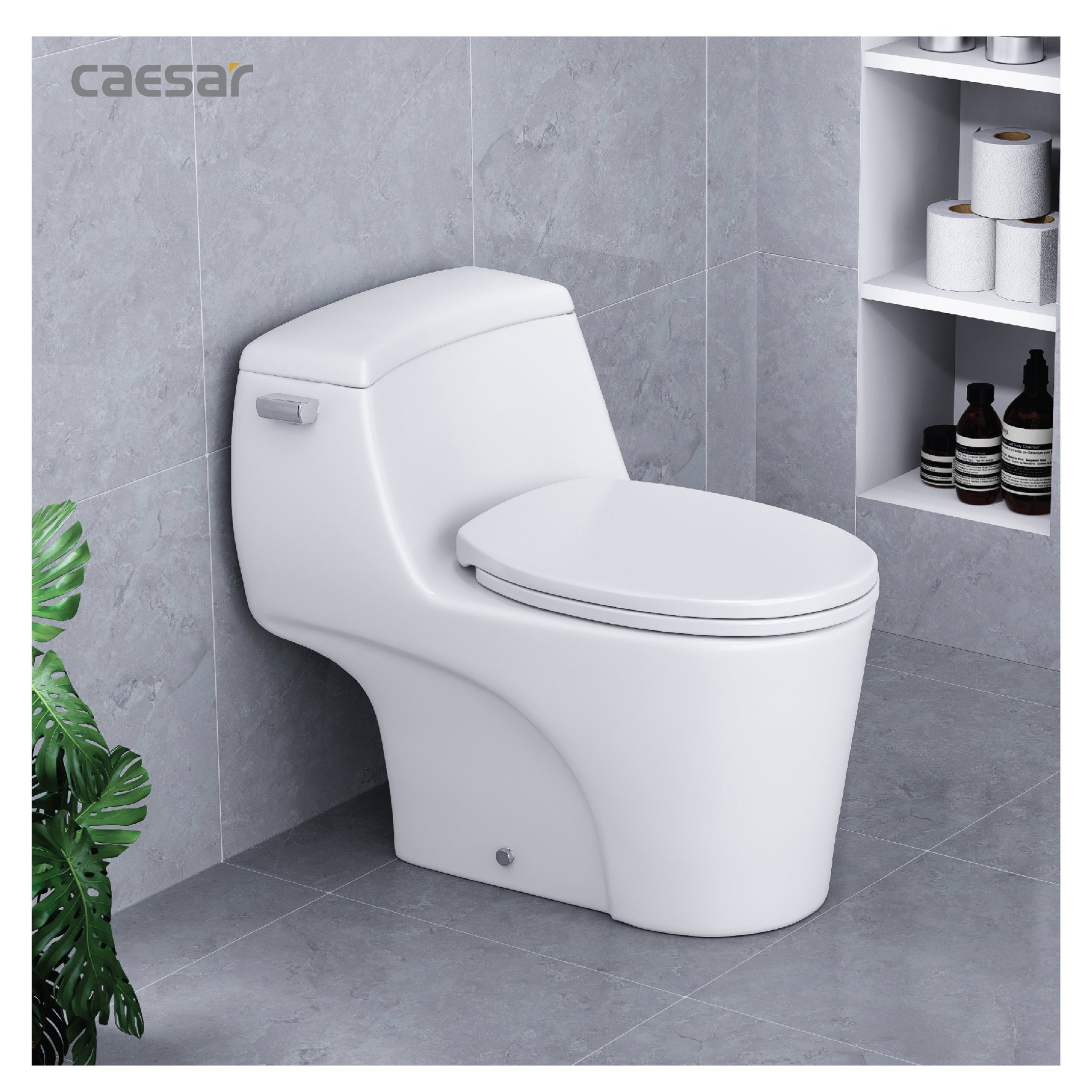Bồn cầu 1 khối Caesar C1353 nắp êm - 11
