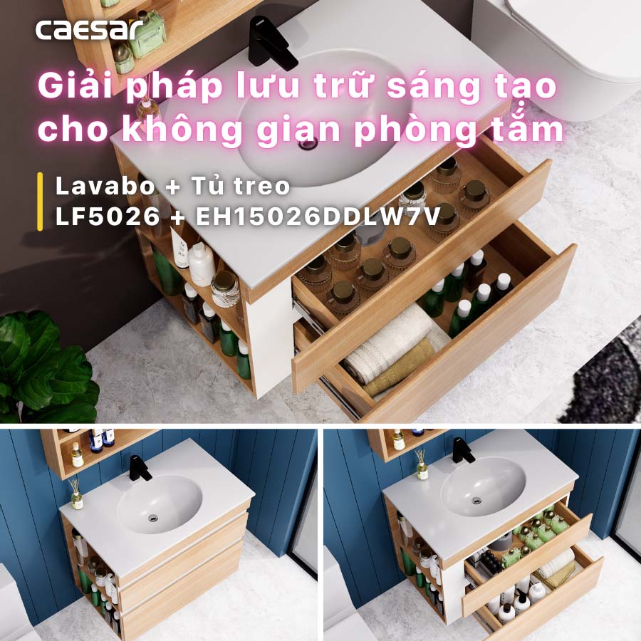 Bộ tủ lavabo Caesar LF5026+EH15026DDLW7V - 11