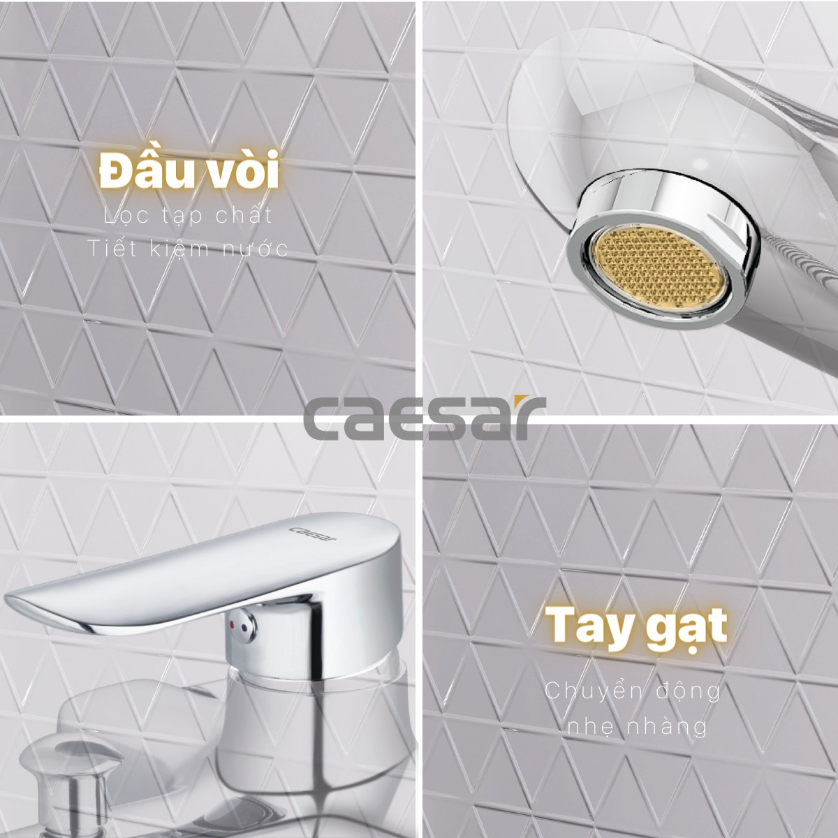 Bộ vòi sen tắm nóng lạnh Caesar S733C - 24