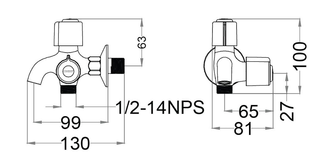 Bộ vòi sen tắm lạnh Caesar S038C - 15