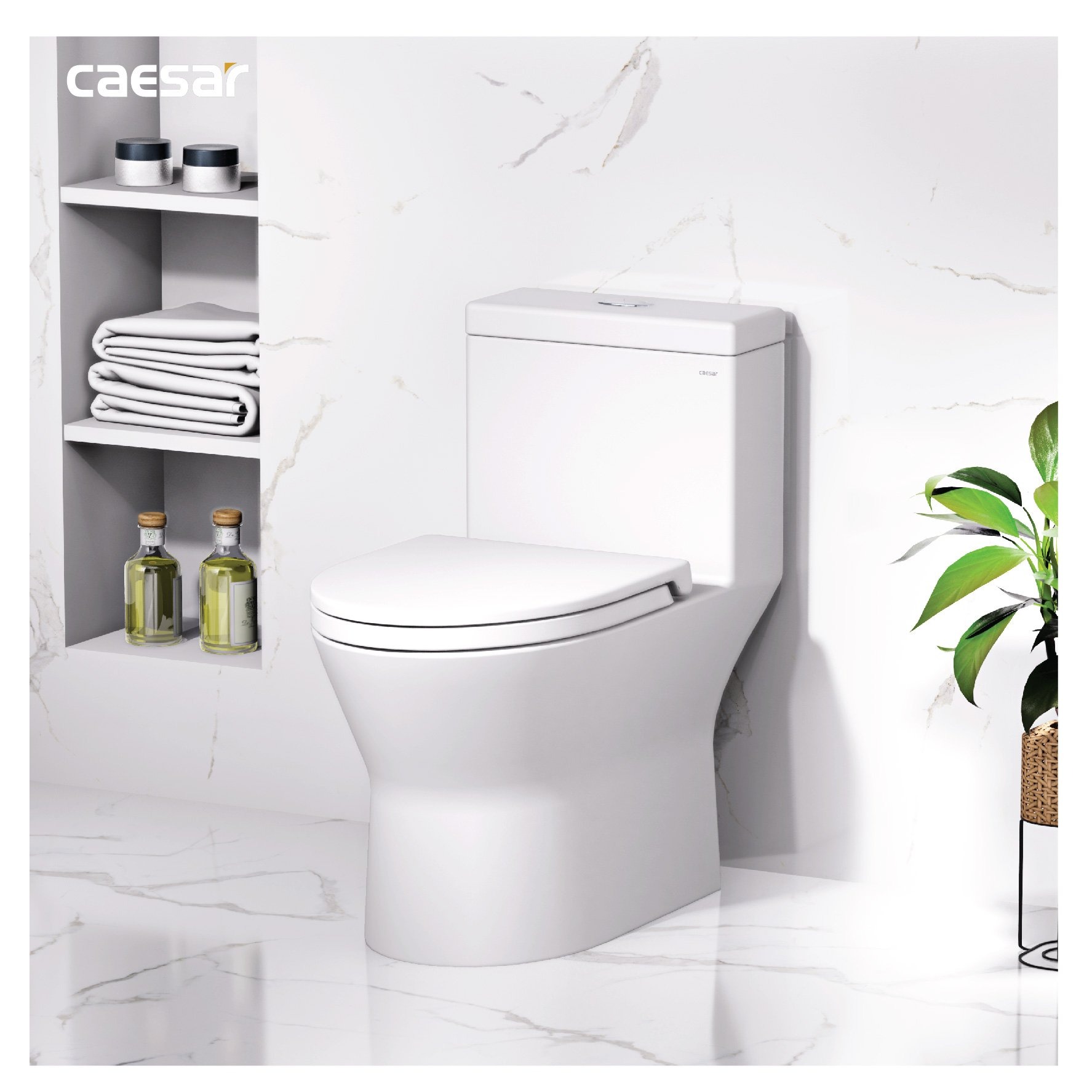 Bồn cầu 1 khối Caesar C1374 (CD1374) nắp đóng êm - 20