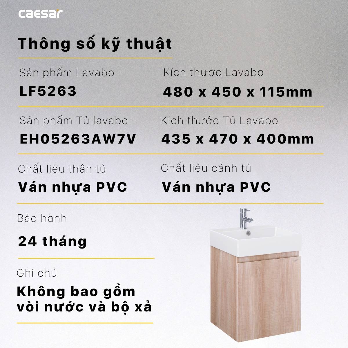 Tủ lavabo Caesar EH05263AW7V - 14