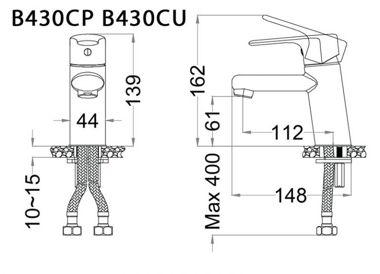 Vòi chậu lavabo nóng lạnh Caesar B430CU
