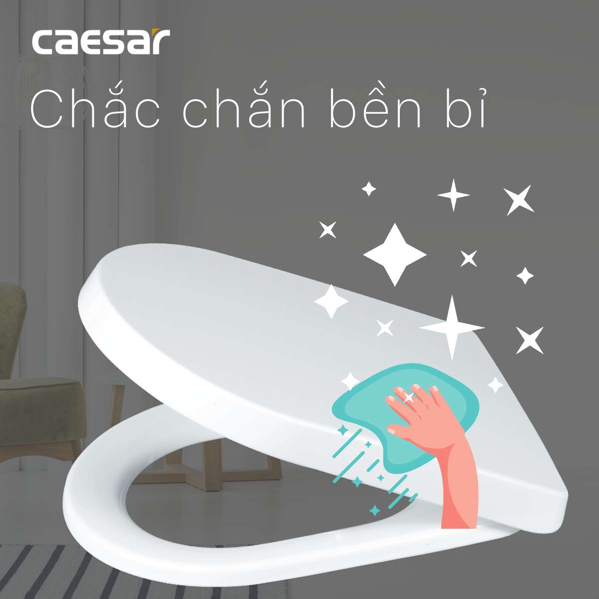 Nắp bồn cầu đóng êm Caesar M243 - 9
