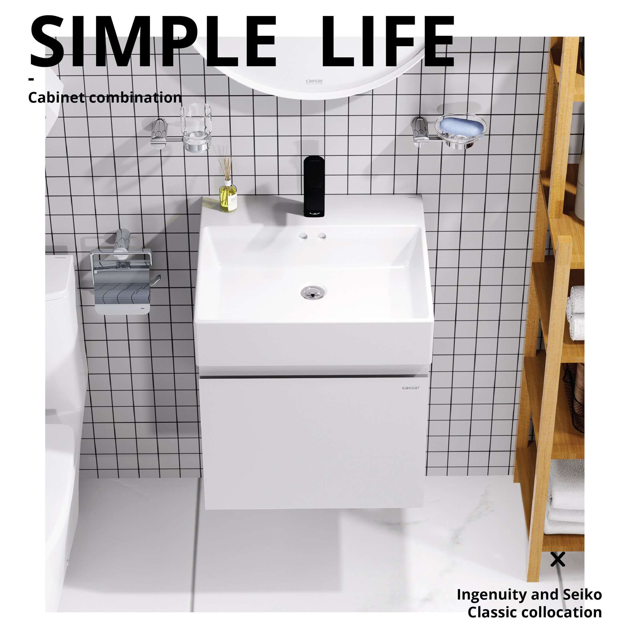 Bộ tủ lavabo Caesar LF5263+EH05263AV - 3