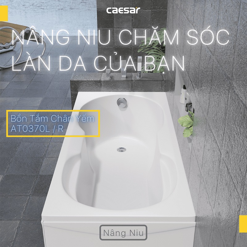 Bồn tắm chân yếm 1m7 Caesar AT0370L(R) - 3