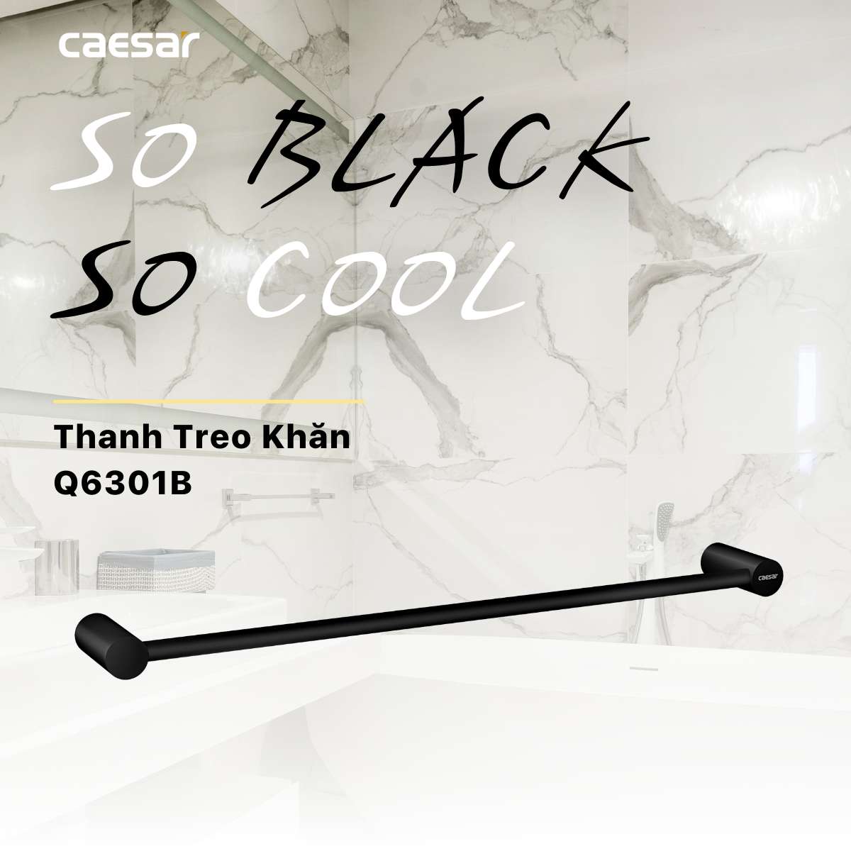 Giá treo khăn Caesar Q6301B màu đen - 12