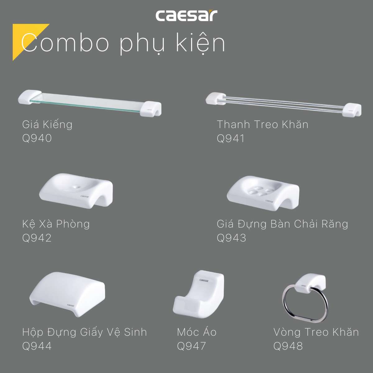 Kệ để bàn chải răng sứ Caesar Q943 - 8