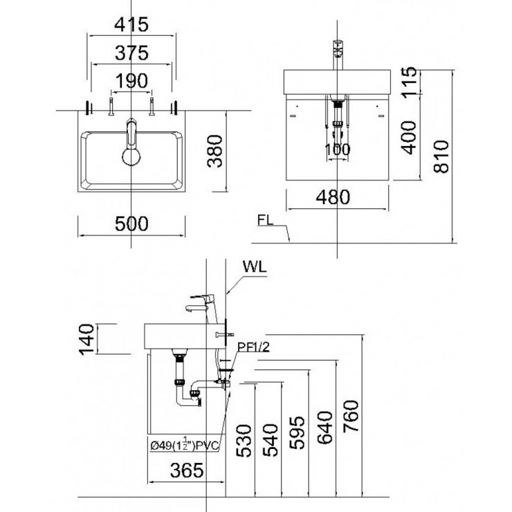 Chậu lavabo đặt bàn Caesar LF5259