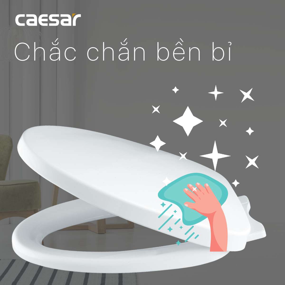 Nắp bồn cầu đóng êm Caesar M256 - 9