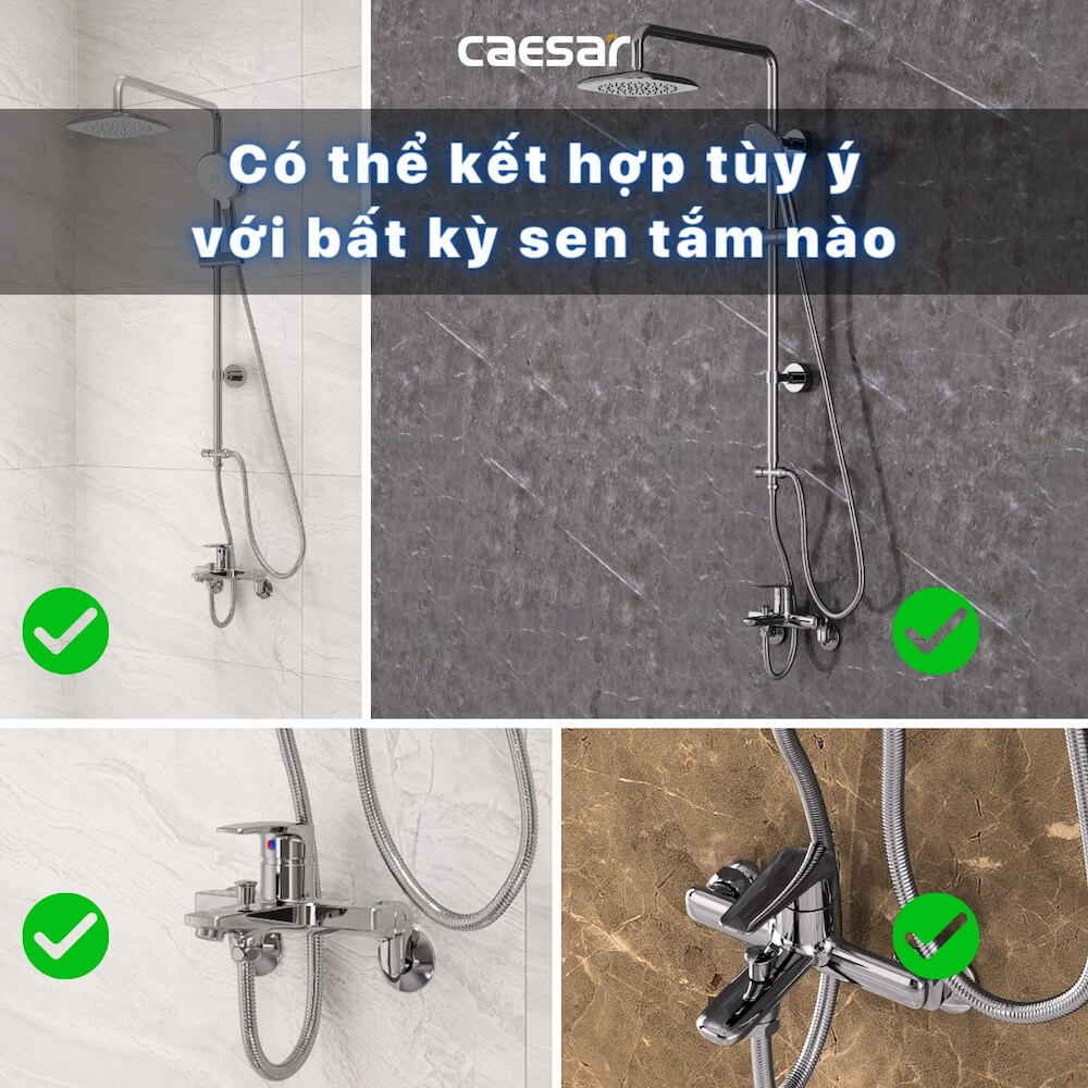 Bộ sen cây tắm đứng nóng lạnh Caesar BS125+S173C - 19