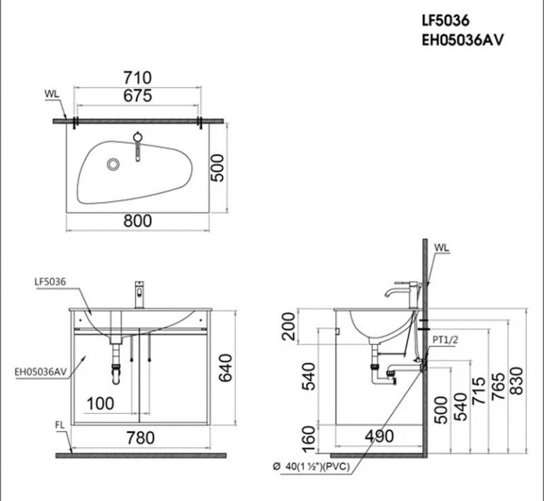 Tủ lavabo Caesar EH05036AV