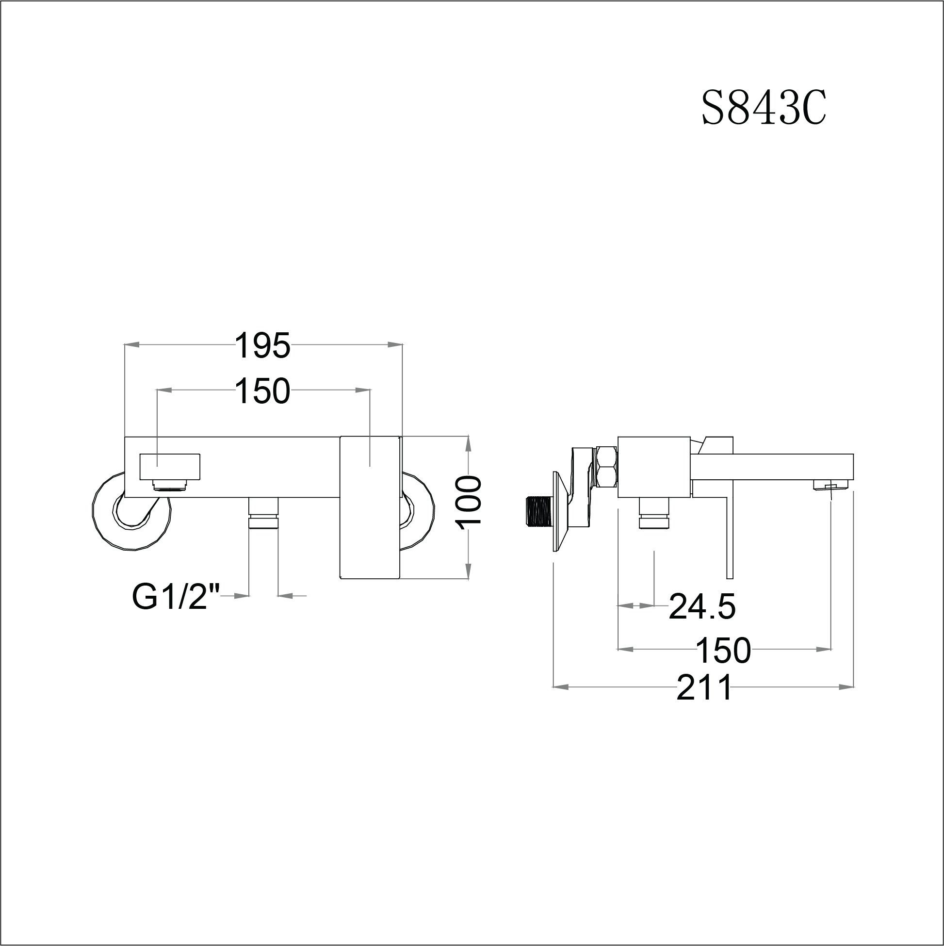 Bộ vòi sen tắm nóng lạnh Caesar S843C - 22