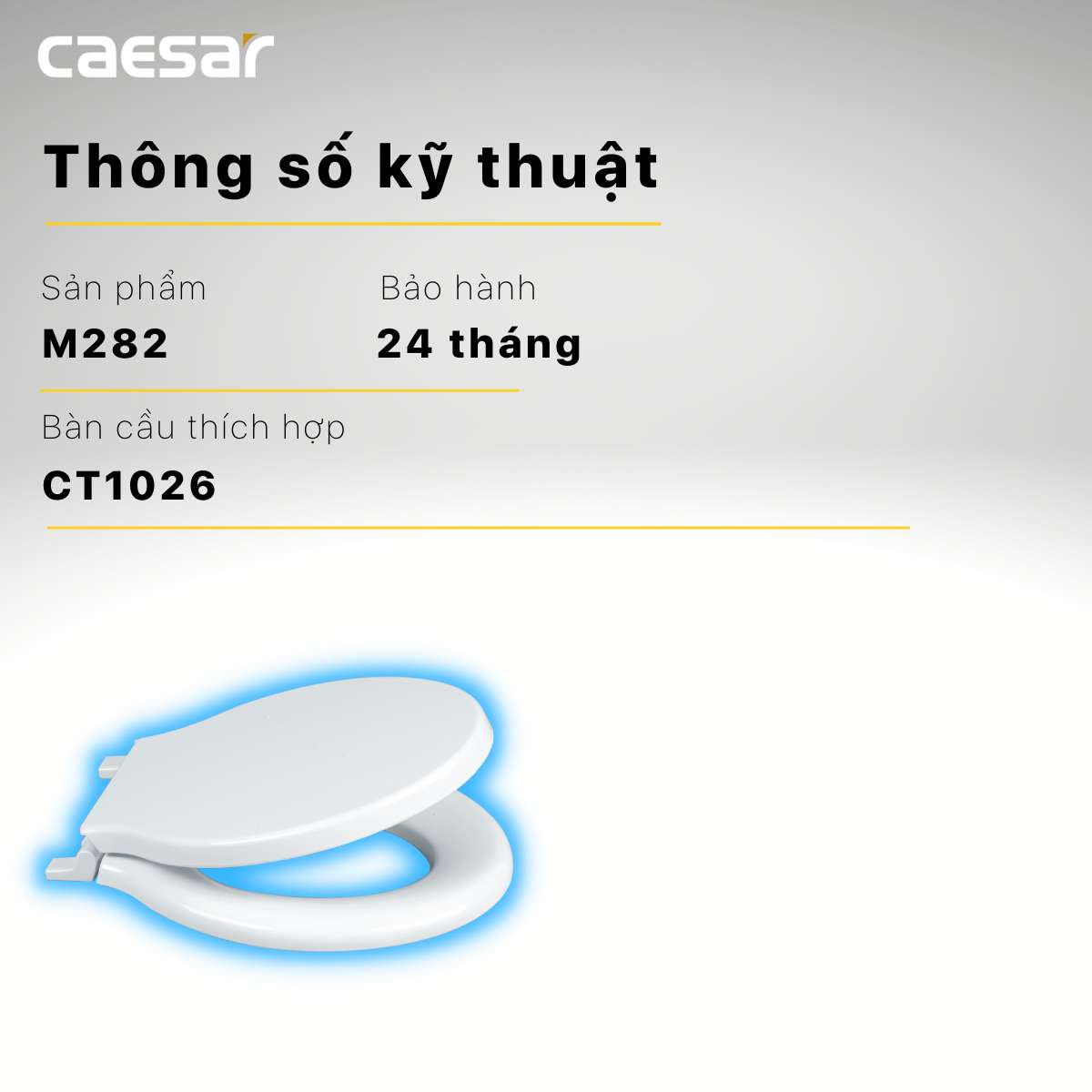 Nắp bồn cầu thường Caesar M282 - 9