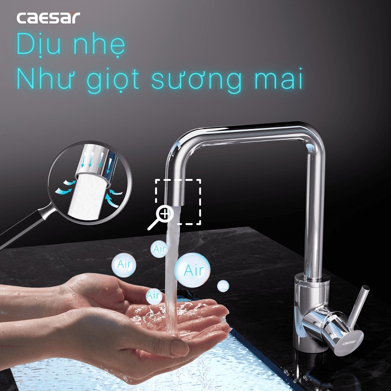 Vòi bếp nóng lạnh Caesar K685C - 16