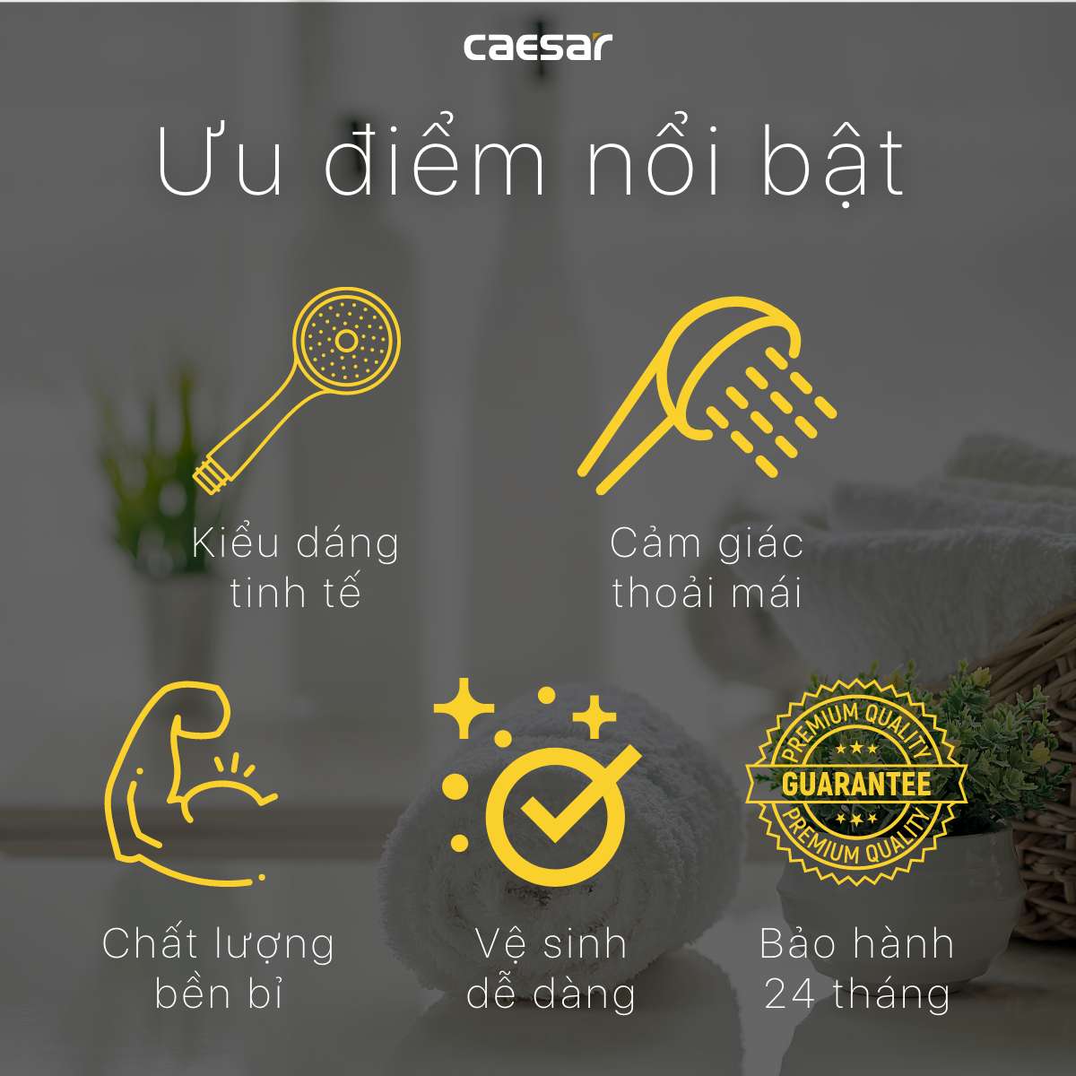 Tay sen tắm 3 chế độ Caesar SH237V - 4