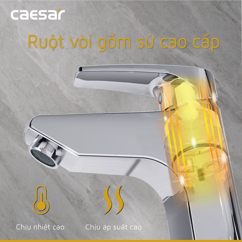 Vòi chậu lavabo nóng lạnh Caesar B400CU - 15