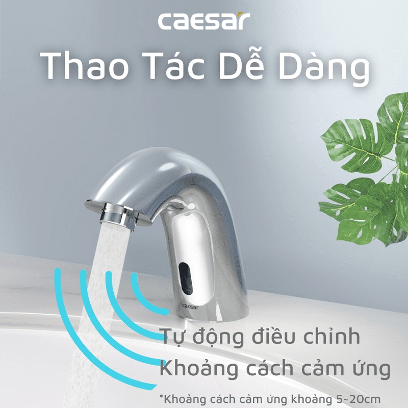 Vòi chậu lavabo cảm ứng nước lạnh Caesar A911 - 15