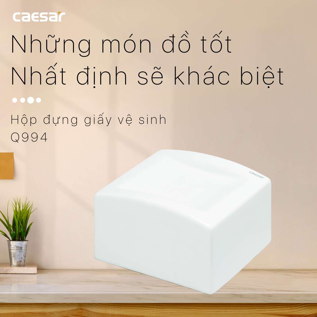 Hộp đựng giấy vệ sinh sứ Caesar Q994 - 6