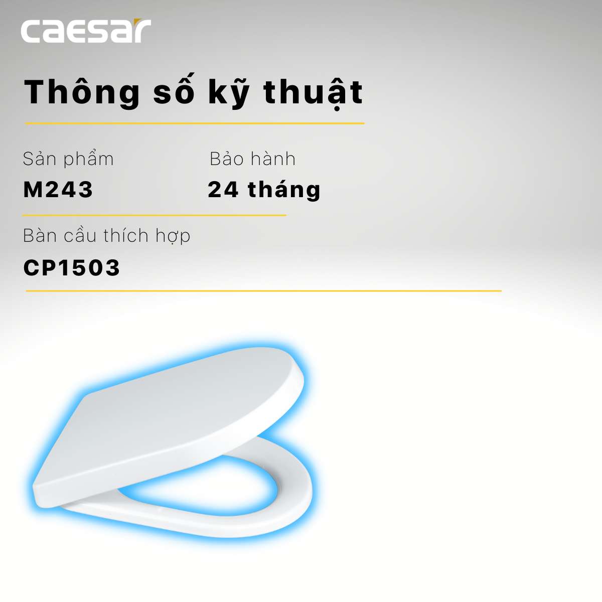 Nắp bồn cầu đóng êm Caesar M243 - 10