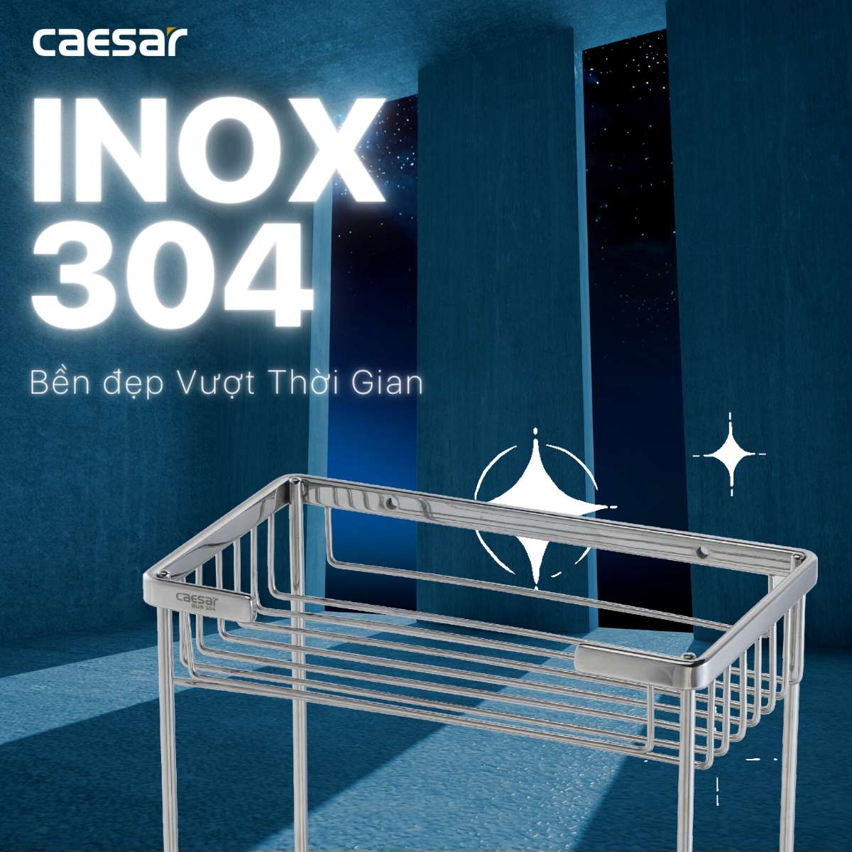 Kệ inox chữ nhật 2 tầng Caesar ST859 - 10