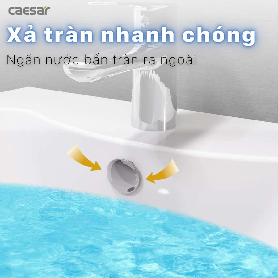 Chậu rửa lavabo treo tường đặt góc Caesar L2014 - 8