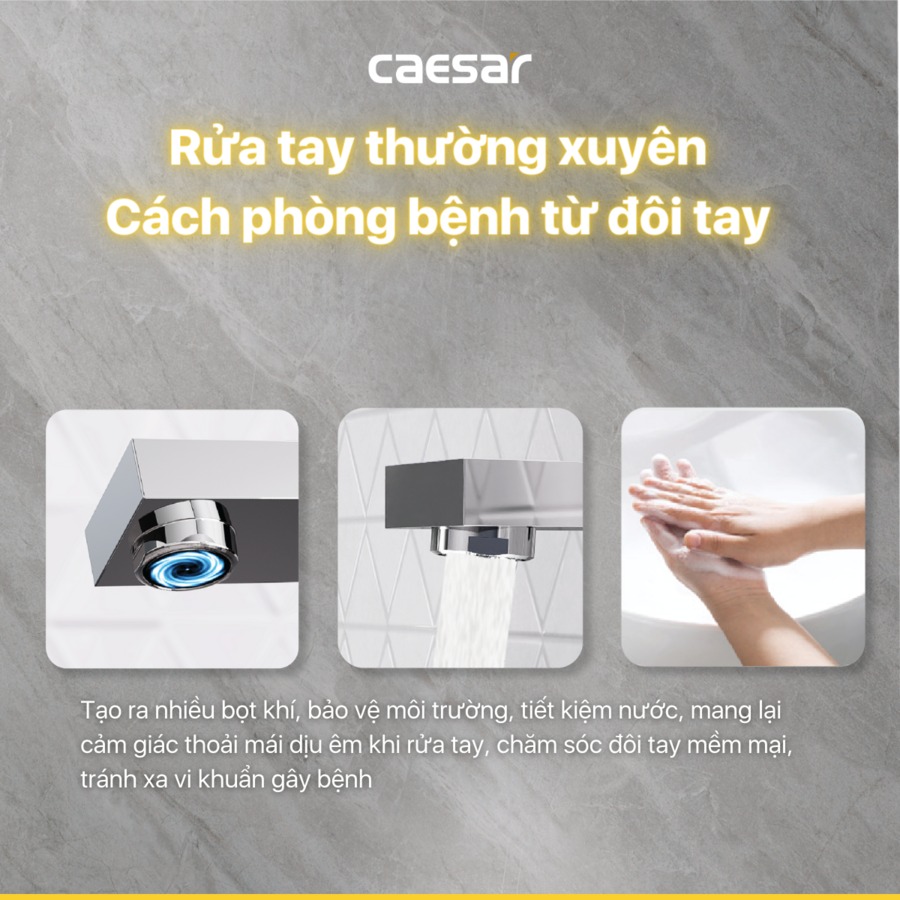 Vòi chậu lavabo nóng lạnh Caesar B840CU - 5