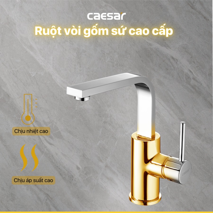Vòi chậu lavabo nóng lạnh Caesar B750CU - 12