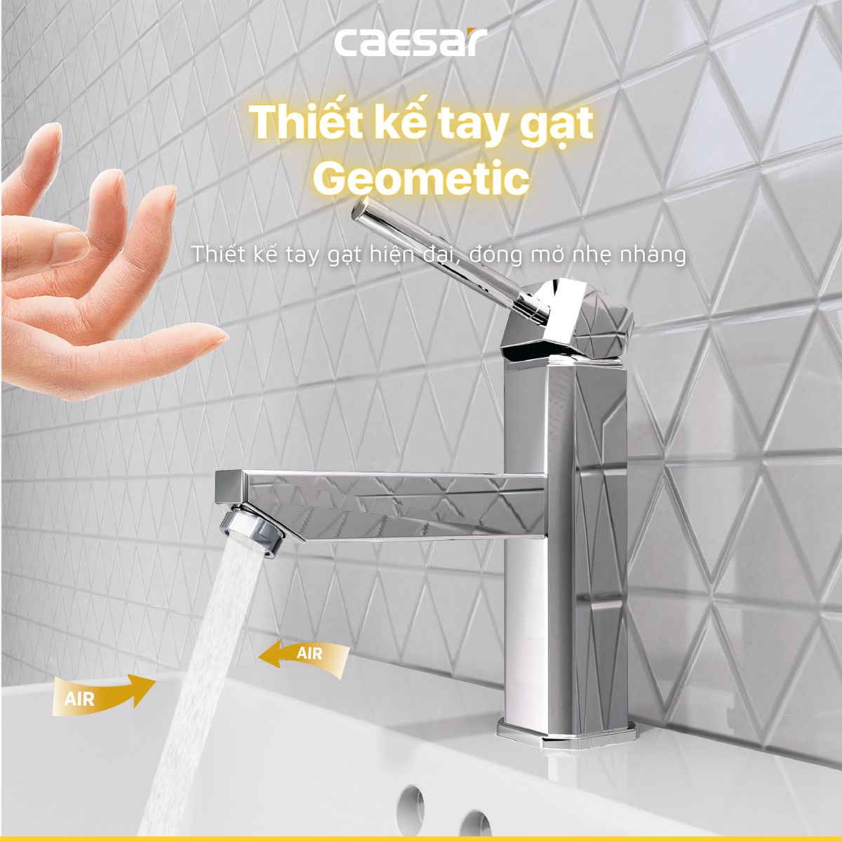 Vòi chậu lavabo nóng lạnh Caesar B460CU - 13