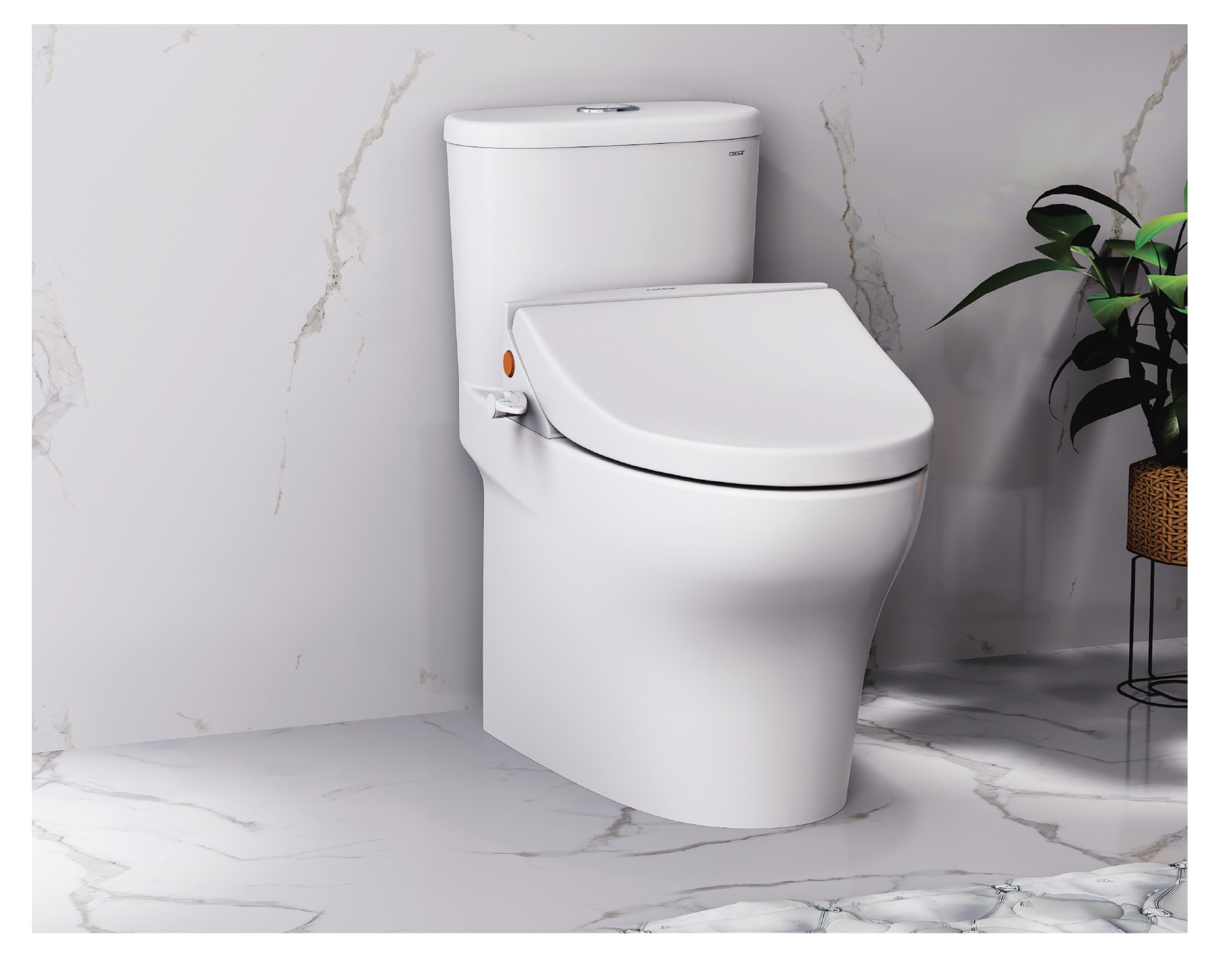 Bồn cầu 1 khối nắp rửa cơ Caesar CD1394+TAF050 - 11