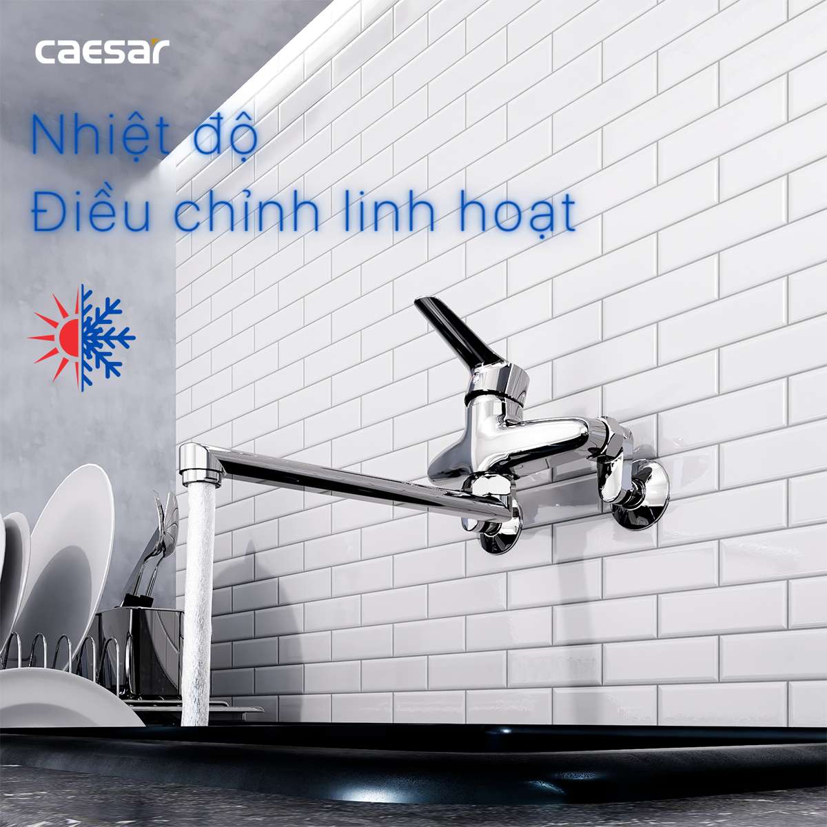 Vòi bếp nóng lạnh Caesar K540C - 14