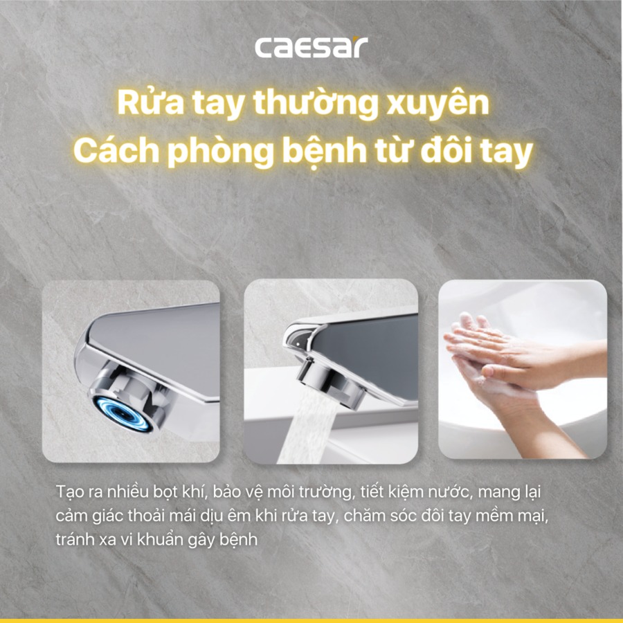 Vòi chậu lavabo nóng lạnh Caesar B400CU - 6