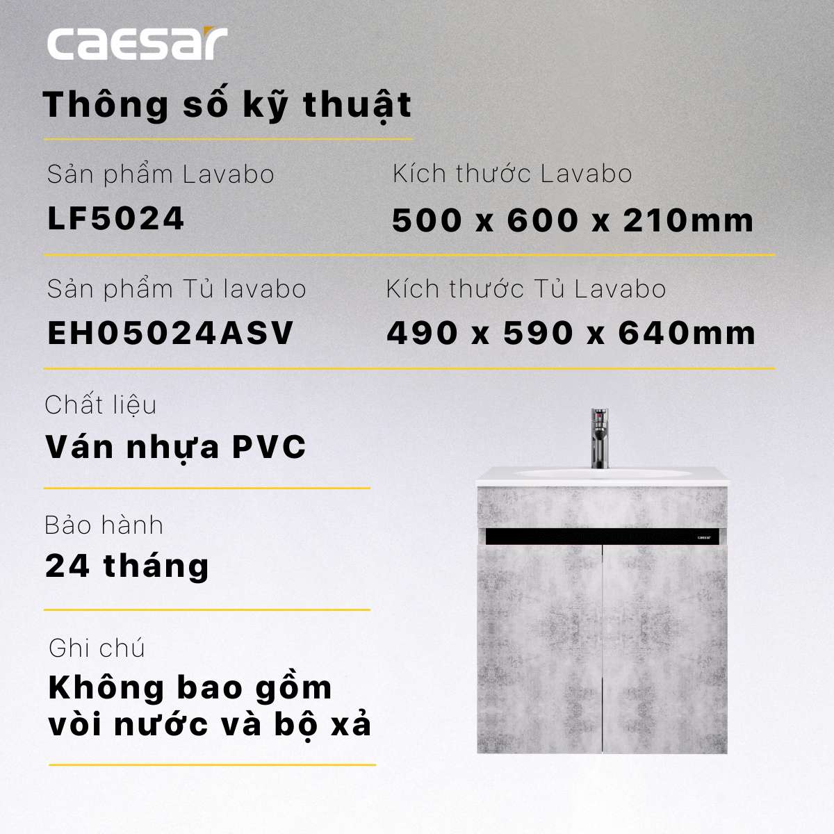 Tủ lavabo Caesar EH05024ASV - 5