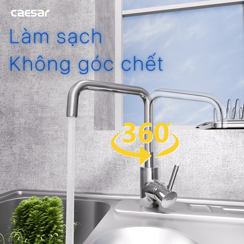 Vòi bếp nóng lạnh Caesar K685C - 14