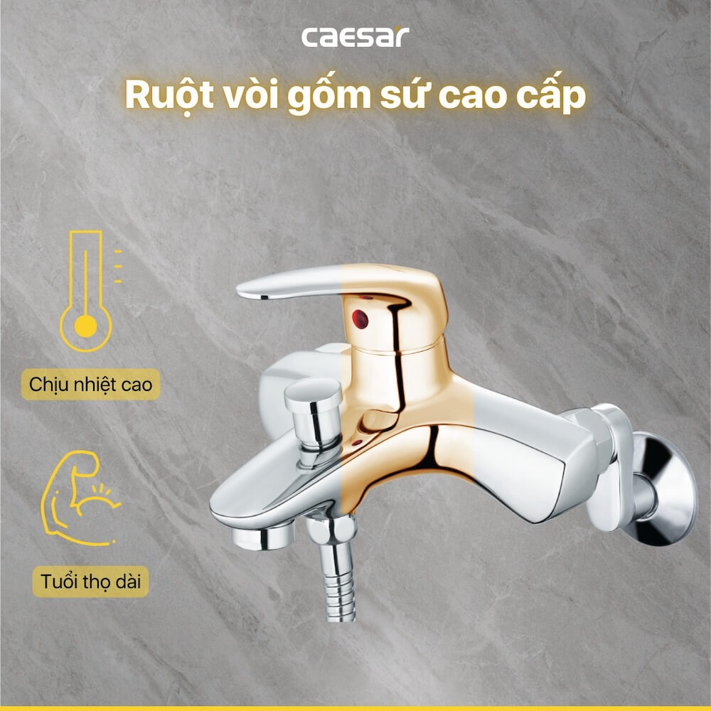 Bộ sen cây tắm đứng nóng lạnh Caesar BS125+S173C - 7