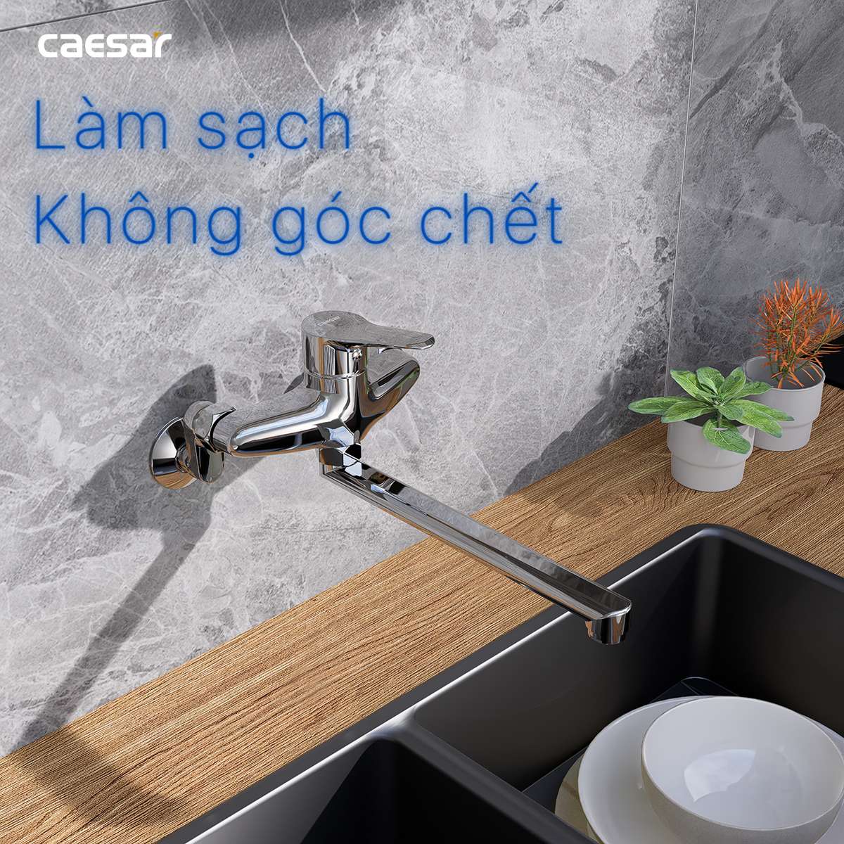 Vòi bếp nóng lạnh Caesar K540C - 13