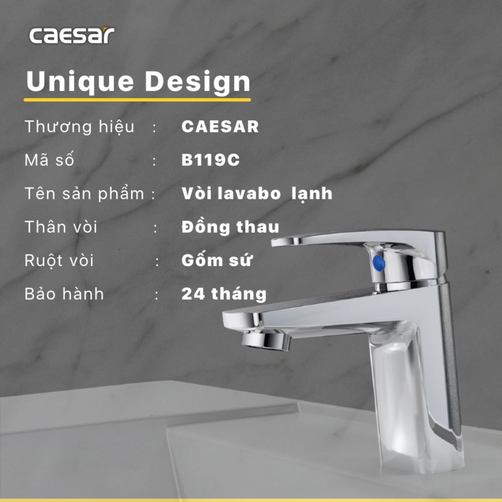Vòi chậu lavabo lạnh Caesar B119C - 16