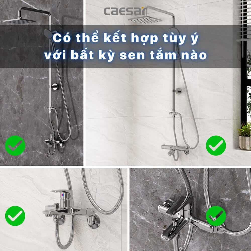 Bộ sen cây tắm đứng nóng lạnh Caesar BS124+S173C - 19