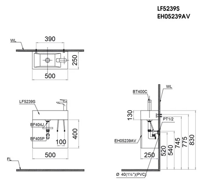 Tủ lavabo Caesar EH05239AV - 2