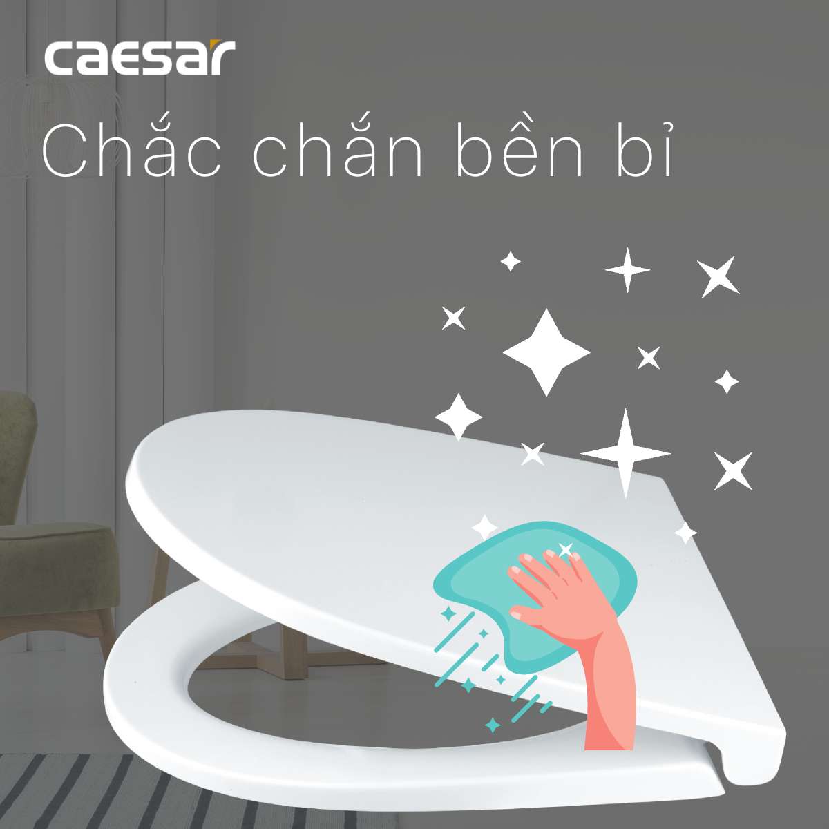 Nắp bồn cầu đóng êm Caesar MU235 - 12