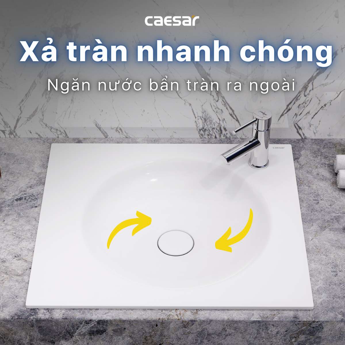 Chậu lavabo dương vành Caesar LF5038 - 15
