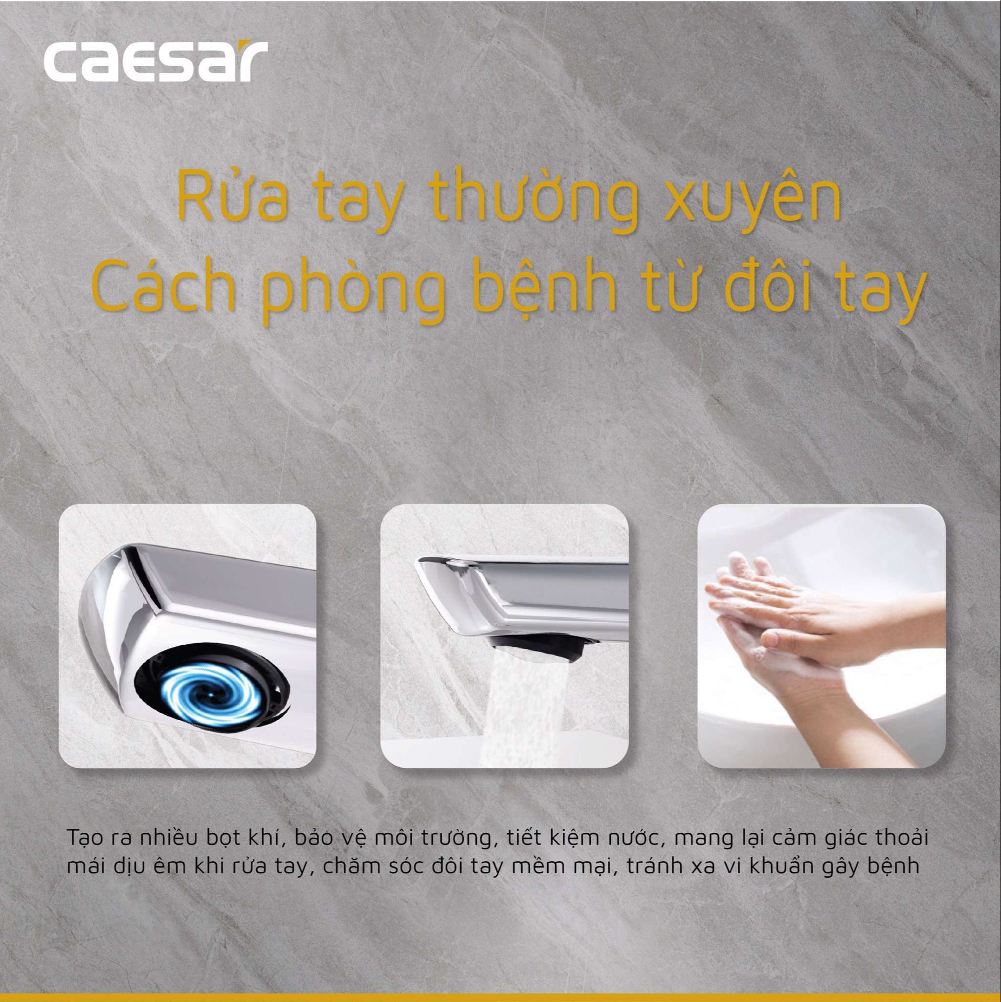 Vòi chậu lavabo nóng lạnh Caesar B200CU - 11
