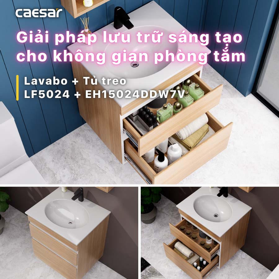 Bộ tủ lavabo Caesar LF5024+EH15024DDW7V - 11